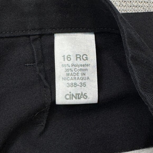 Cintas Womens Black Susan Fit Cargo Pants Flat Front High Rise Pockets Sz 16 Reg - Picture 7 of 13